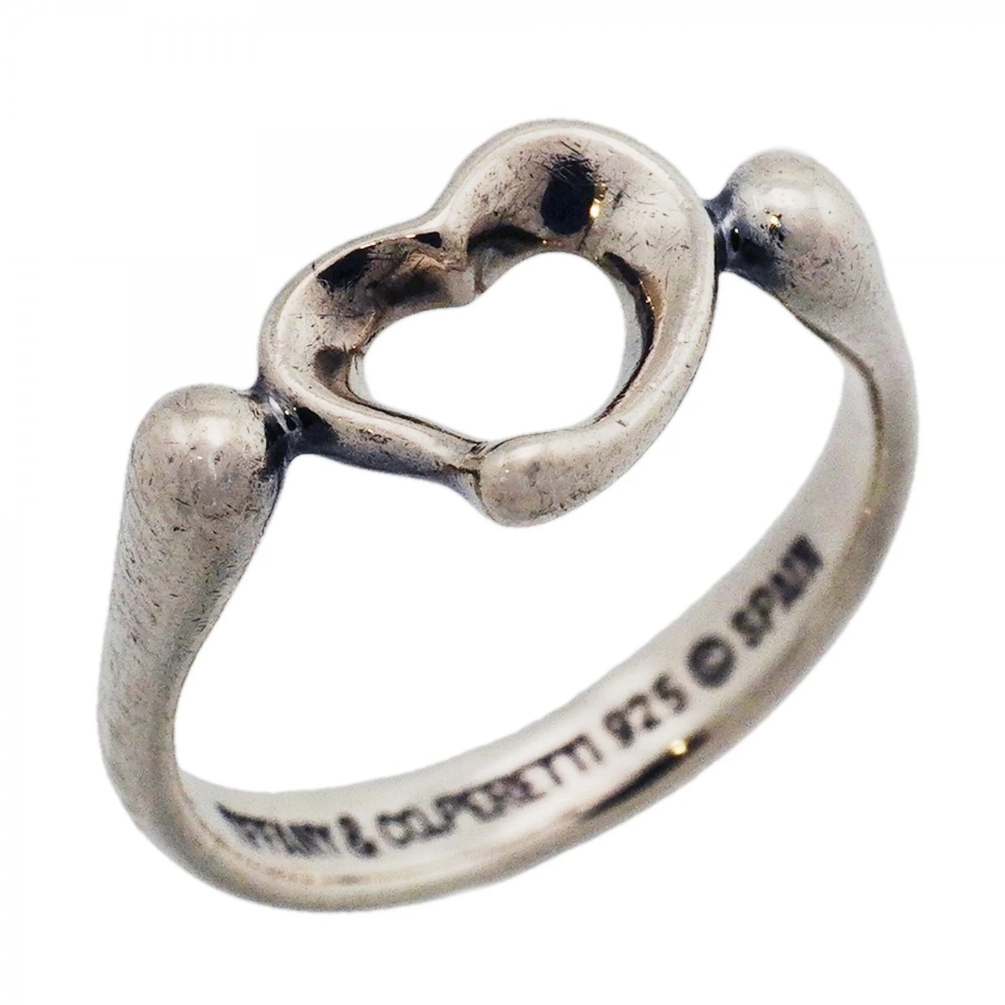 Tiffany & Co. Heart Ring, Sterling Silver 925, Size 9.5, Women's